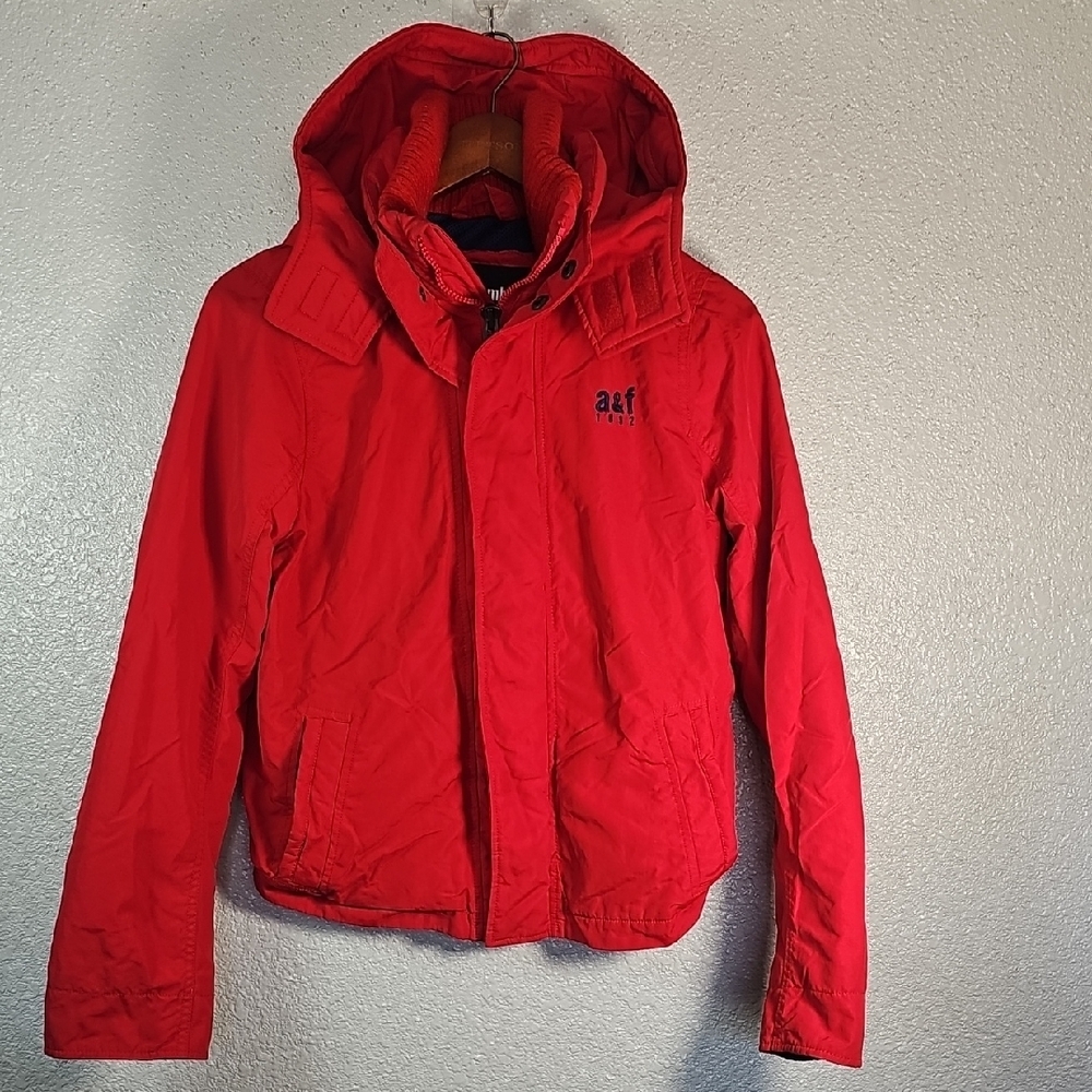 Abercrombie & Fitch Kids Bright Red Puffer Coat.